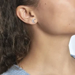 Histoire d'Or Boucles D'oreilles Dépareillées Bekhta Or Blanc Oxyde De Zirconium* Boucles D'Oreilles