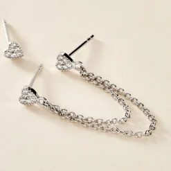 Histoire d'Or Boucles D'oreilles Dépareillées June Argent Blanc Oxyde De Zirconium* Boucles D'Oreilles|Boucles D'Oreilles Fantaisie