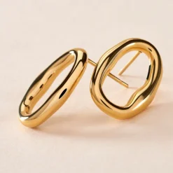 Discount Histoire d'Or Boucles D'oreilles Gold Aura Acier Jaune