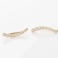 Best Histoire d'Or Boucles D'oreilles Grimpantes Plaqué Or Jaune Nazeli Oxyde