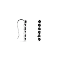 Outlet Histoire d'Or Boucles D'oreilles Grimpantes Gastoun Argent Oxyde
