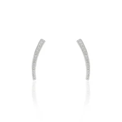 New Histoire d'Or Boucles D'oreilles Grimpantes Argent Blanc Solvic Oxydes De Zirconium