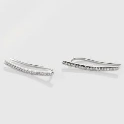 Histoire d'Or Boucles D'oreilles Grimpantes Fadoua Or Blanc Diamants* Boucles D'Oreilles|Boucles D'Oreilles Pendantes