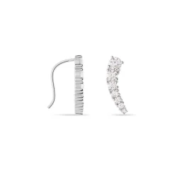 Hot Histoire d'Or Boucles D'oreilles Grimpantes Aldrick Argent Blanc Oxyde De Zirconium