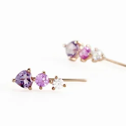 Hot Histoire d'Or Boucles D'oreilles Lauressa Oxyde or rose amethyste violet