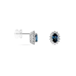 Histoire d'Or Boucles D'oreilles Or Blanc Quintilla Topazes London Blue Et Oxydes* Boucles D'Oreilles|Boucles D'Oreilles Pendantes