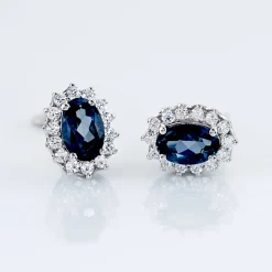 Histoire d'Or Boucles D'oreilles Or Blanc Quintilla Topazes London Blue Et Oxydes* Boucles D'Oreilles|Boucles D'Oreilles Pendantes