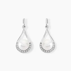 Discount Histoire d'Or Boucles D'oreilles Patricia Or Blanc Perle De Culture Oxyde