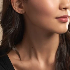 Outlet Histoire d'Or Boucles D'oreilles Pearly Effect Or Jaune Diamant