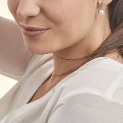 Discount Histoire d'Or Boucles D'oreilles Pendantes Adelina Argent Blanc Perle De Culture