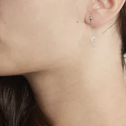 Histoire d'Or Boucles D'oreilles Pendantes Lim Or Blanc Oxyde De Zirconium