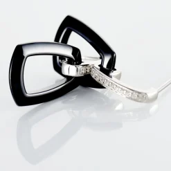 Histoire d'Or Boucles D'oreilles Pendantes Ezra Argent Blanc Céramique Et Oxyde* Boucles D'Oreilles|Boucles D'Oreilles Fantaisie