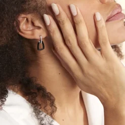 Histoire d'Or Boucles D'oreilles Pendantes Ezra Argent Blanc Céramique Et Oxyde* Boucles D'Oreilles|Boucles D'Oreilles Fantaisie