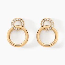 Online Histoire d'Or Boucles D'oreilles Pendantes Essia Plaqué Or Jaune Oxyde De Zirconium