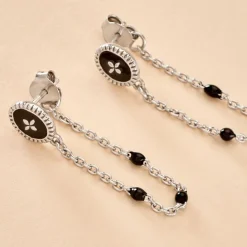 Histoire d'Or Boucles D'oreilles Pendantes Polka Argent Blanc* Boucles D'Oreilles|Boucles D'Oreilles Fantaisie