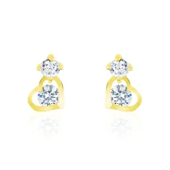 Clearance Histoire d'Or Boucles D'oreilles Pendantes Ludyvine Or Jaune Oxyde De Zirconium