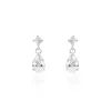 Best Histoire d'Or Boucles D'oreilles Pendantes Jordaine Or Blanc Oxydes