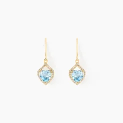 Histoire d'Or Boucles D'oreilles Pendantes Rosaline Or Jaune Topaze Et Oxyde* Boucles D'Oreilles|Boucles D'Oreilles Pendantes