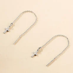 Outlet Histoire d'Or Boucles D'oreilles Pendantes Gaiana Argent Blanc
