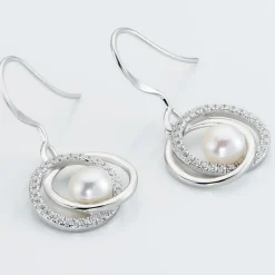 Histoire d'Or Boucles D'oreilles Pendantes Laury Argent  Perle De Culture Et Oxyde* Boucles D'Oreilles|Boucles D'Oreilles Fantaisie