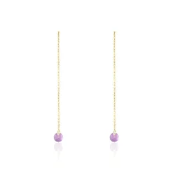 Hot Histoire d'Or Boucles D'oreilles Pendantes Les Audacieuses Or Jaune Améthyste or jaune améthyste violet