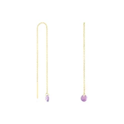 Hot Histoire d'Or Boucles D'oreilles Pendantes Les Audacieuses Or Jaune Améthyste or jaune améthyste violet