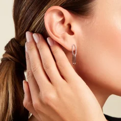 Hot Histoire d'Or Boucles D'oreilles Pendantes Cedrine Argent Blanc