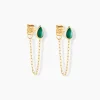 Histoire d'Or Boucles D'Oreilles Pendantes Ondée Or Jaune Malachite* Boucles D'Oreilles|Boucles D'Oreilles Pendantes