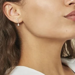 Online Histoire d'Or Boucles D'oreilles Pendantes Cegolene Or Jaune Oxyde De Zirconium