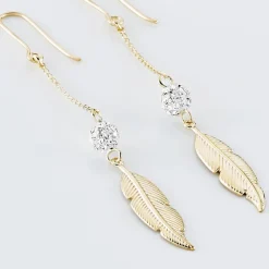 Histoire d'Or Boucles D'oreilles Pendantes Powoo Or Jaune Strass* Boucles D'Oreilles|Boucles D'Oreilles Pendantes