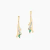 Outlet Histoire d'Or Boucles D'Oreilles Pendantes Usha Or Jaune Emeraude