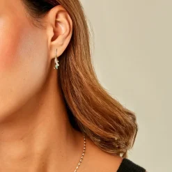 Outlet Histoire d'Or Boucles D'Oreilles Pendantes Usha Or Jaune Emeraude