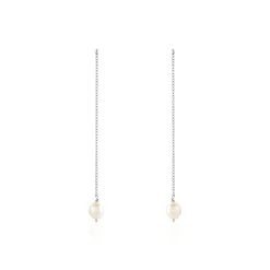 Online Histoire d'Or Boucles D'oreilles Pendantes Garance Argent Blanc Perle De Culture