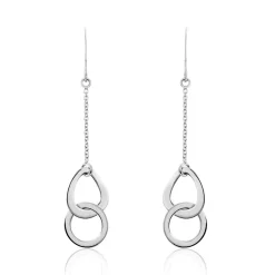 Hot Histoire d'Or Boucles D'oreilles Pendantes Joy Argent Blanc