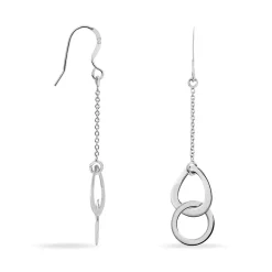 Hot Histoire d'Or Boucles D'oreilles Pendantes Joy Argent Blanc