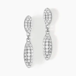 Sale Histoire d'Or Boucles D'oreilles Pendantes Tiwa Argent Blanc Oxyde De Zirconium