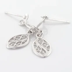 Online Histoire d'Or Boucles D'oreilles Pendantes Mahee Argent Blanc