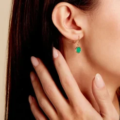 Histoire d'Or Boucles D'oreilles Pendantes Florica Or Jaune Malachite* Boucles D'Oreilles|Boucles D'Oreilles Pendantes