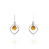 Histoire d'Or Boucles D'oreilles Pendantes Iva Argent Blanc Ambre