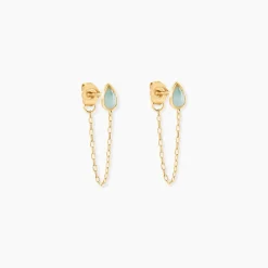 Histoire d'Or Boucles D'Oreilles Pendantes Ondée Or Jaune Amazonite* Boucles D'Oreilles|Boucles D'Oreilles Pendantes