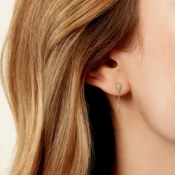 Histoire d'Or Boucles D'Oreilles Pendantes Ondée Or Jaune Amazonite* Boucles D'Oreilles|Boucles D'Oreilles Pendantes