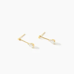 Hot Histoire d'Or Boucles D'oreilles Pendantes Goutte De Zirconium or jaune oxyde