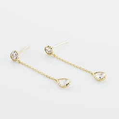 Online Histoire d'Or Boucles D'oreilles Pendantes Kadidja Or Jaune Oxyde De Zirconium