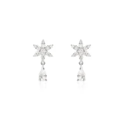 Outlet Histoire d'Or Boucles D'oreilles Pendantes Linas Argent Blanc Oxyde De Zirconium