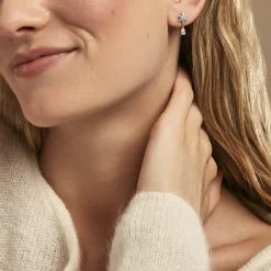 Outlet Histoire d'Or Boucles D'oreilles Pendantes Linas Argent Blanc Oxyde De Zirconium