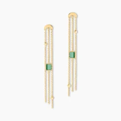 Histoire d'Or Boucles D'oreilles Pendantes Mirage Or Jaune Malachite* Boucles D'Oreilles|Boucles D'Oreilles Pendantes