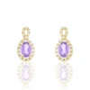 Outlet Histoire d'Or Boucles D'oreilles Pendantes Passion Or Jaune Amethyste Et Oxyde