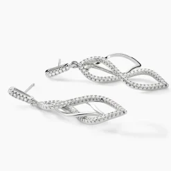 Histoire d'Or Boucles D'oreilles Pendantes Malika Argent Blanc Oxyde De Zirconium