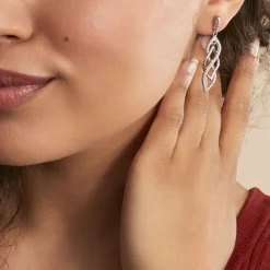 Histoire d'Or Boucles D'oreilles Pendantes Malika Argent Blanc Oxyde De Zirconium