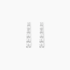 Discount Histoire d'Or Boucles D'oreilles Pendantes Georas Or Blanc Oxyde